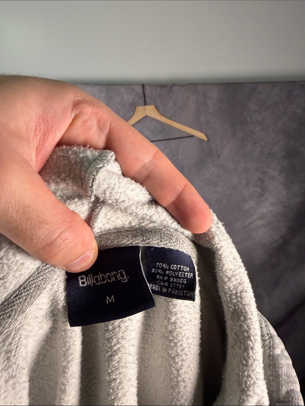 Billabong Gray Crewneck Hoodie with Gold & White Logo - Picture 2 of 2